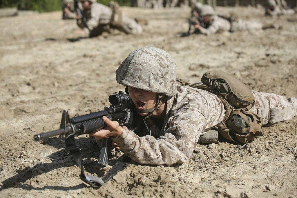 Marine training for winter Olympics bobsled team while in Iraq