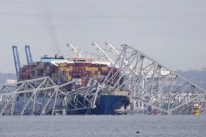 FBI agents have boarded vessel managed by company whose other cargo ship collapsed Baltimore bridge