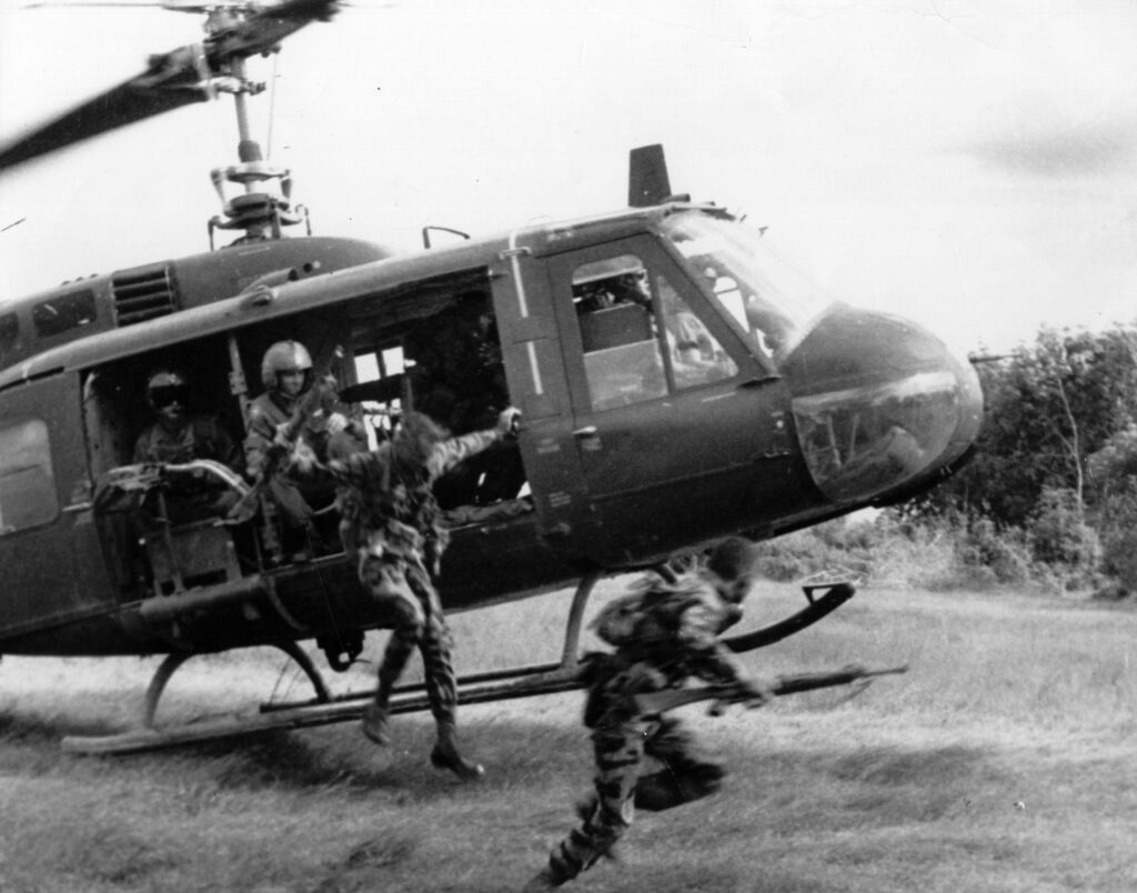 The Vietnam Hueys that flew with rocket launchers painted as beer cans