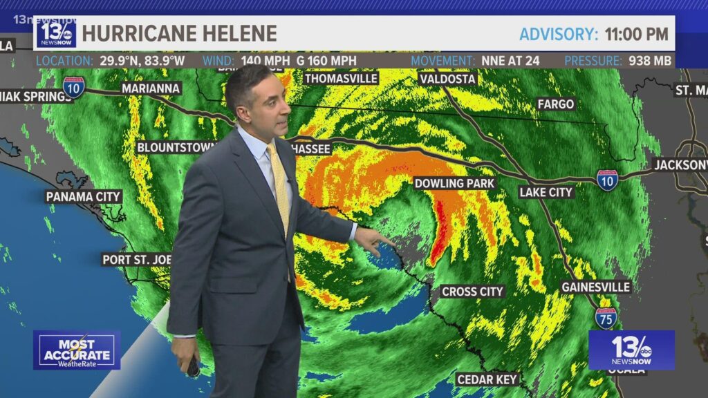 Helene makes landfall in northwestern Florida as Category 4 hurricane