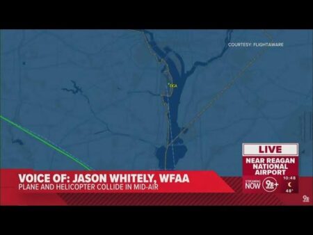 Passenger Jet with 64 Aboard Collides with Army Helicopter While Landing at Reagan Airport Near DC