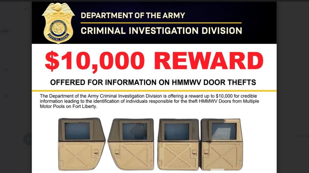 Police arrest man for allegedly stealing 3 Humvees from Army Reserve Center